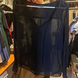 Zara black Sheer blouse size M